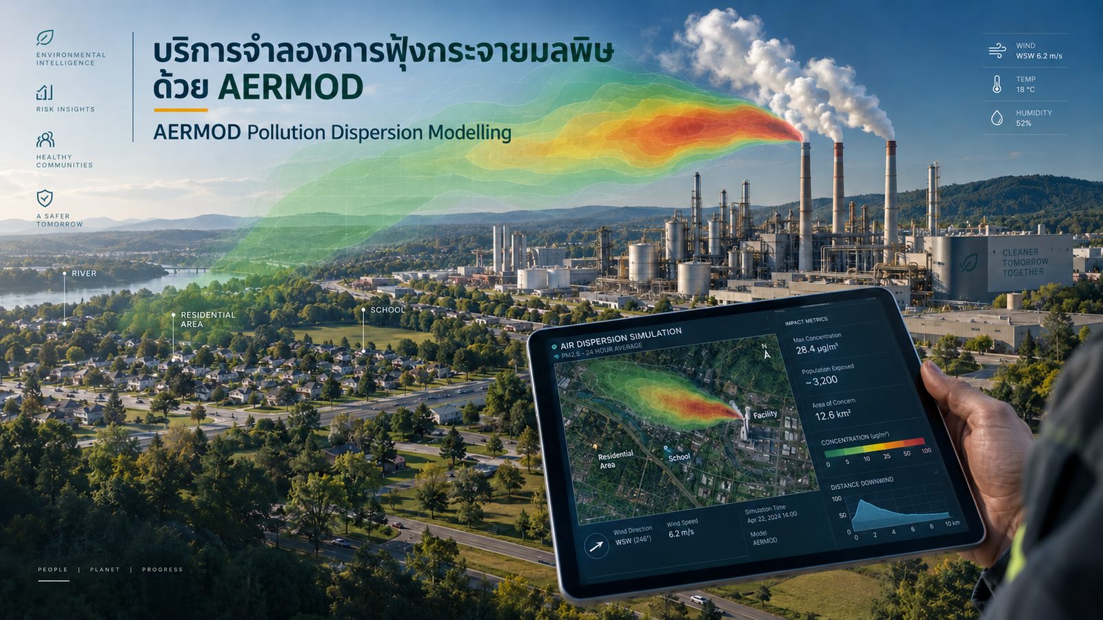บริการจำลองการฟุ้งกระจายมลพิษด้วย AERMOD